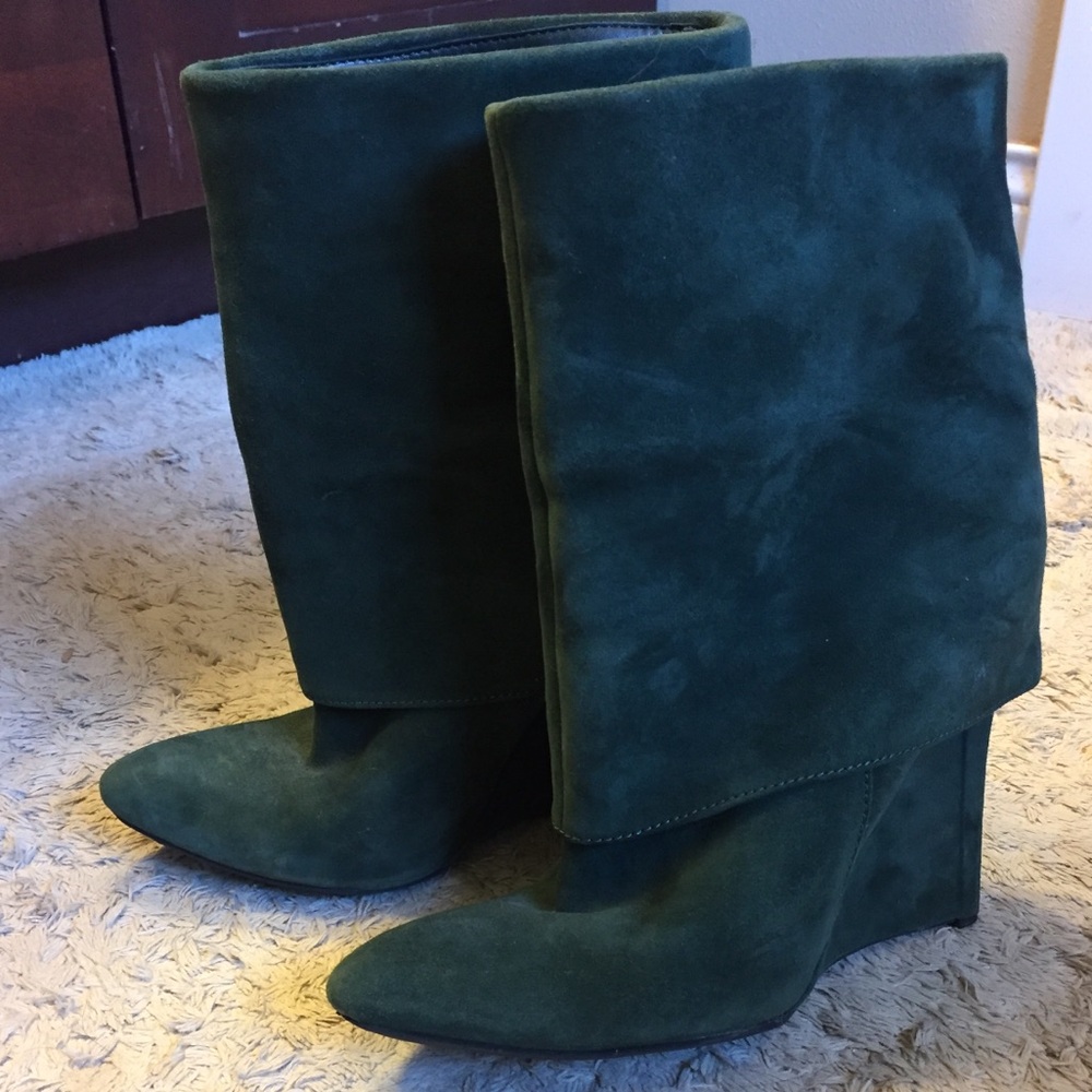 Enzo Angiolini green Suede Women's Boots - Picture 2 of 5